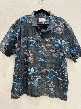 Kahala Hawaiian Aloha Shirt 3XL Black Tropical Island Print Made in Hawaii